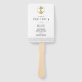 Goldanker, Marinestreifen nautisches Hochzeitsprog Fächer (Vorderseite)