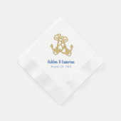 Goldanker Seefahrt Hochzeit Serviette (Ecke)