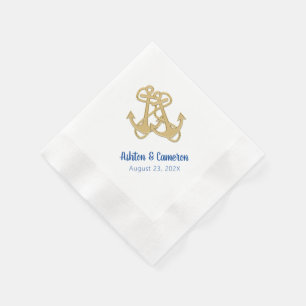 Goldanker Seefahrt Hochzeit Serviette