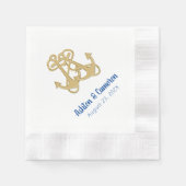 Goldanker Seefahrt Hochzeit Serviette (Vorderseite)