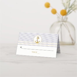 Goldanker Streifen nautische Hochzeitsbegleitung Platzkarte