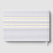 Goldanker Streifen nautische Hochzeitstorch Gästebuch (Rückseite)