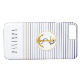 Goldanker und blaue Streifen nautisch Case-Mate iPhone Hülle (Rückseite (Horizontal))