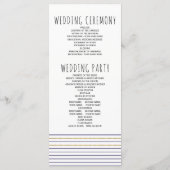 Goldanker und Streifen nautisches Hochzeitsprogram Programm (Rückseite)