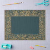 Goldantike Blumenrahmen Decoupage Tief Aquamarin Seidenpapier (Basteln)