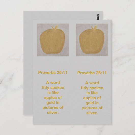 Goldäpfel in Silberbildern, Lesezeichen Postkarte (Vorne/Hinten)