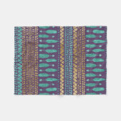 Goldaquamarine und lila Pfeil-Stammes- aztekisches Fleecedecke (Vorderseite (Horizontal))