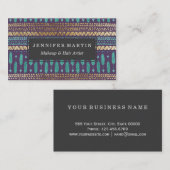 Goldaquamarine und lila Pfeil-Stammes- aztekisches Visitenkarte (Vorne/Hinten)