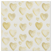 GoldAquarell-Herzen Stoff (Nahaufnahme)