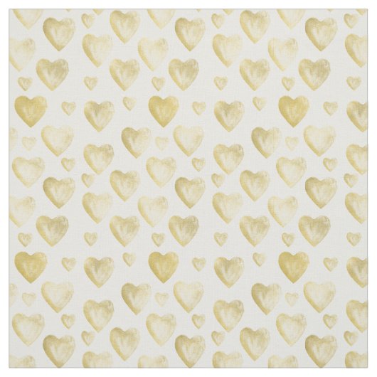 GoldAquarell-Herzen Stoff (Muster)