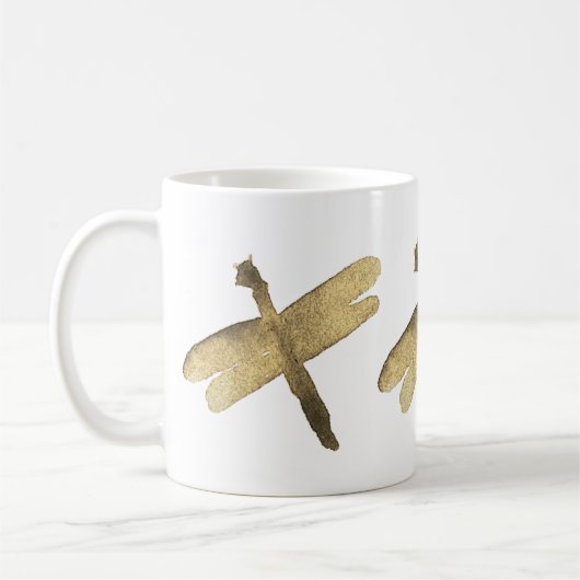 GoldAquarell-Libellen Kaffeetasse (Links)