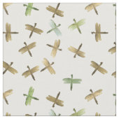 GoldAquarell-Libellen Stoff (Nahaufnahme)