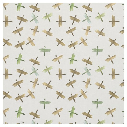GoldAquarell-Libellen Stoff (Muster)