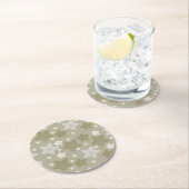 GoldAquarell-Sterne Runder Pappuntersetzer (Vor Ort)