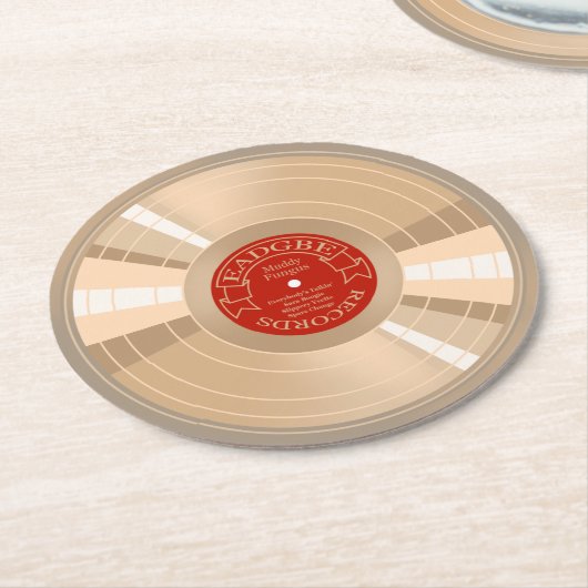 Goldaufnahme Runder Pappuntersetzer (Angewinkelt)