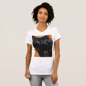 Goldäugige Mitternachtskatze T-Shirt (Vorne ganz)