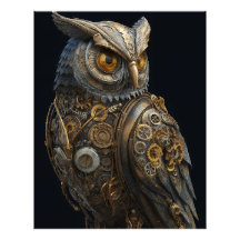 Goldäugige Steampunk-Eule