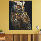 Goldäugige Steampunk-Eule Leinwanddruck (Insitu (Wohnzimmer))