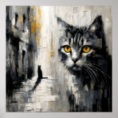 Goldäugiges Katzenkunstposter Poster (Vorne)