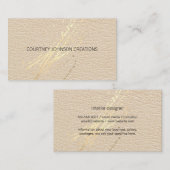 Goldausdrucksstarker Spritzer | Leather Texture Visitenkarte (Vorne/Hinten)