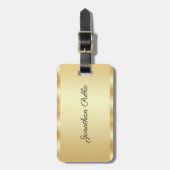 Goldaussehen Typografie Skriptname Elegante Vorlag Gepäckanhänger (Vorderseite vertikal)