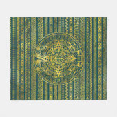 Goldaztekischer Inka-Mayakalender Fleecedecke (Vorderseite (Horizontal))