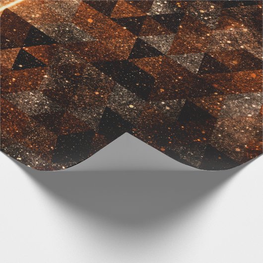 Goldbalken im geometrischen funkelnd Universum Geschenkpapier (Ecke)