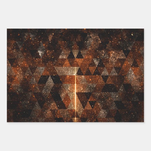 Goldbalken im geometrischen funkelnd Universum Geschenkpapier Set (Vorderseite 3)