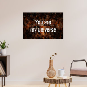Goldbalken im geometrischen funkelnd Universum Poster