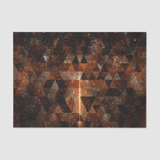 Goldbalken im geometrischen funkelnd Universum Seidenpapier (Vorderseite)