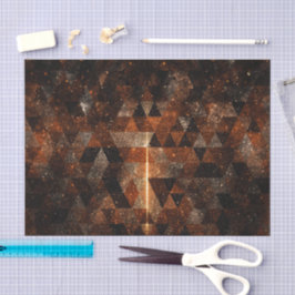 Goldbalken im geometrischen funkelnd Universum Seidenpapier