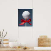 Goldball auf T mit rotem Bug Poster (Küche)