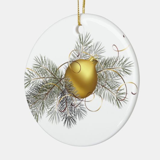Goldball Keramik Ornament (Links)