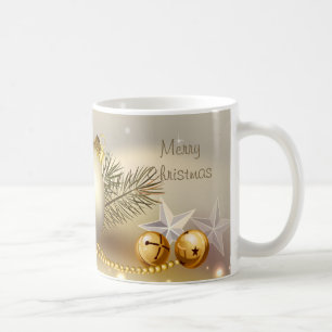 Goldbälle, -bell und -sterne kaffeetasse
