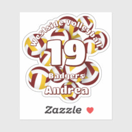 Goldballhaufen mit Teamname Aufkleber