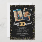 Goldballons 2 Foto 30. Geburtstag Einladung (Vorderseite)