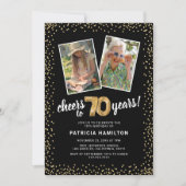 Goldballons 2 Foto 70. Geburtstag Einladung (Vorderseite)