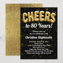 Goldballons Cheers bis 80 Jahre 80. Geburtstag