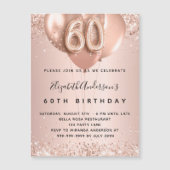 Goldballons der 60. Rose Magnetkarte (Vorderseite)