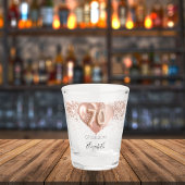 Goldballons der 70. Rose Schnapsglas