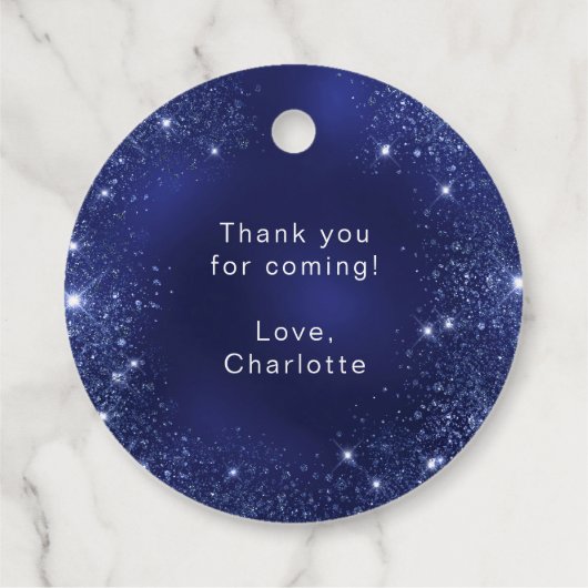 Goldballons der Birthday Marinebahn Glitzer Geschenkanhänger (Rückseite)