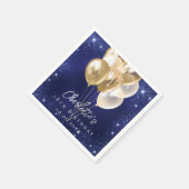 Goldballons der Birthday Marinebahn Glitzer Serviette (Ecke)