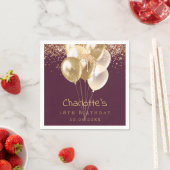 Goldballons der Bordeaux-Rose Serviette (Beispiel)