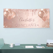 Goldballons der Rose Quinceanera Party Banner (Messe)