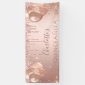 Goldballons der Rose Quinceanera Party Banner (Vertikal)