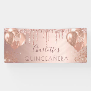Goldballons der Rose Quinceanera Party Banner