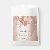 Goldballons der Rose Quinceanera Party Geschenktütchen (Vorderseite)