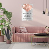 Goldballons der silbernen Rose von Quinceanera wil Poster