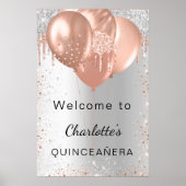 Goldballons der silbernen Rose von Quinceanera wil Poster (Vorne)