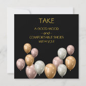 Goldballons. Eleganter Geburtstag Einladung (Rückseite)